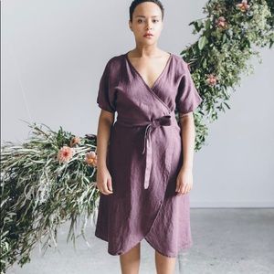 Linen Fox Mimosa Wrap Dress